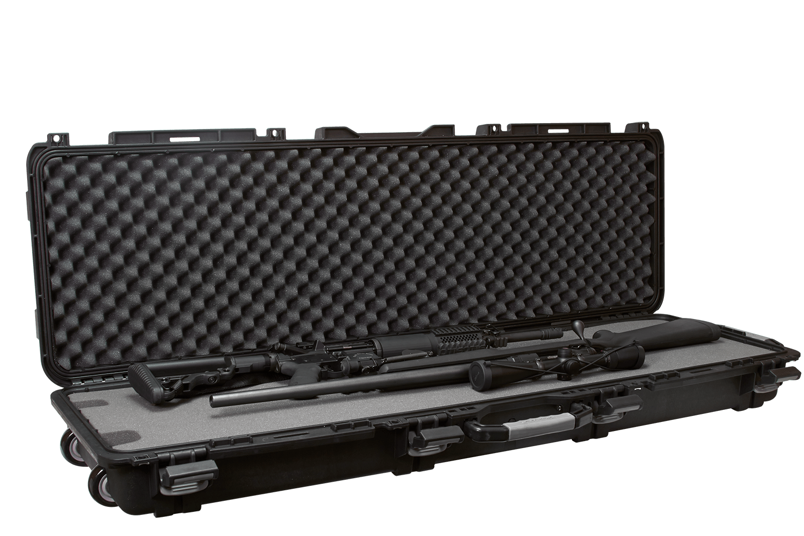 Plano Rifle Case Mil-Spec Double Long Gun With Wheels Black