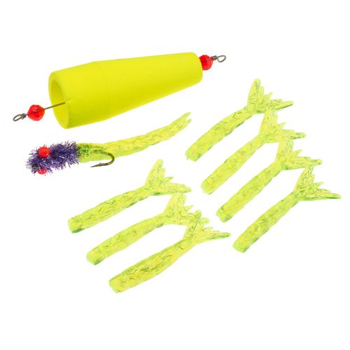 Texas Tackle Factory Shiney Hiney Popping Rig 1 Float 1 Jig 8 Spare Chartreuse Tail